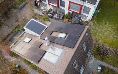 12,5 kWp mehr – Anlage auf einem Einfamilienhaus mit einem Ziegeldach in Winterthur